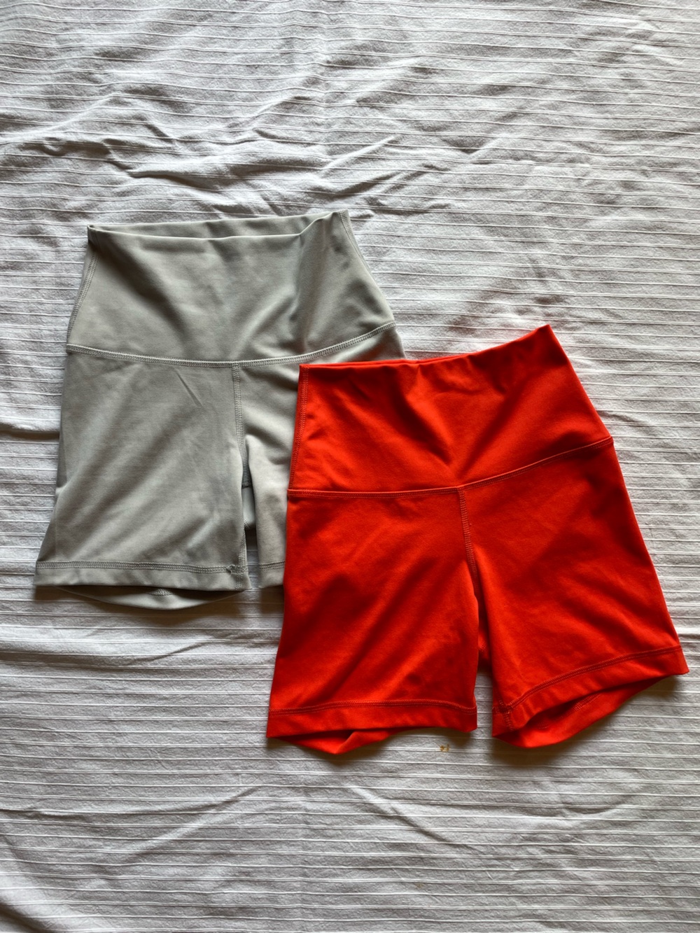 Yogalicious Lux Everyday Shorts in Red/Orange and Gray